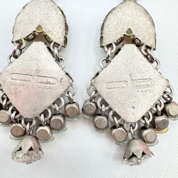 Ayala Bar Eclectic Colorful Tassel Drop Earrings Signed Boho Dramatic Ornate - Picture 3 of 5